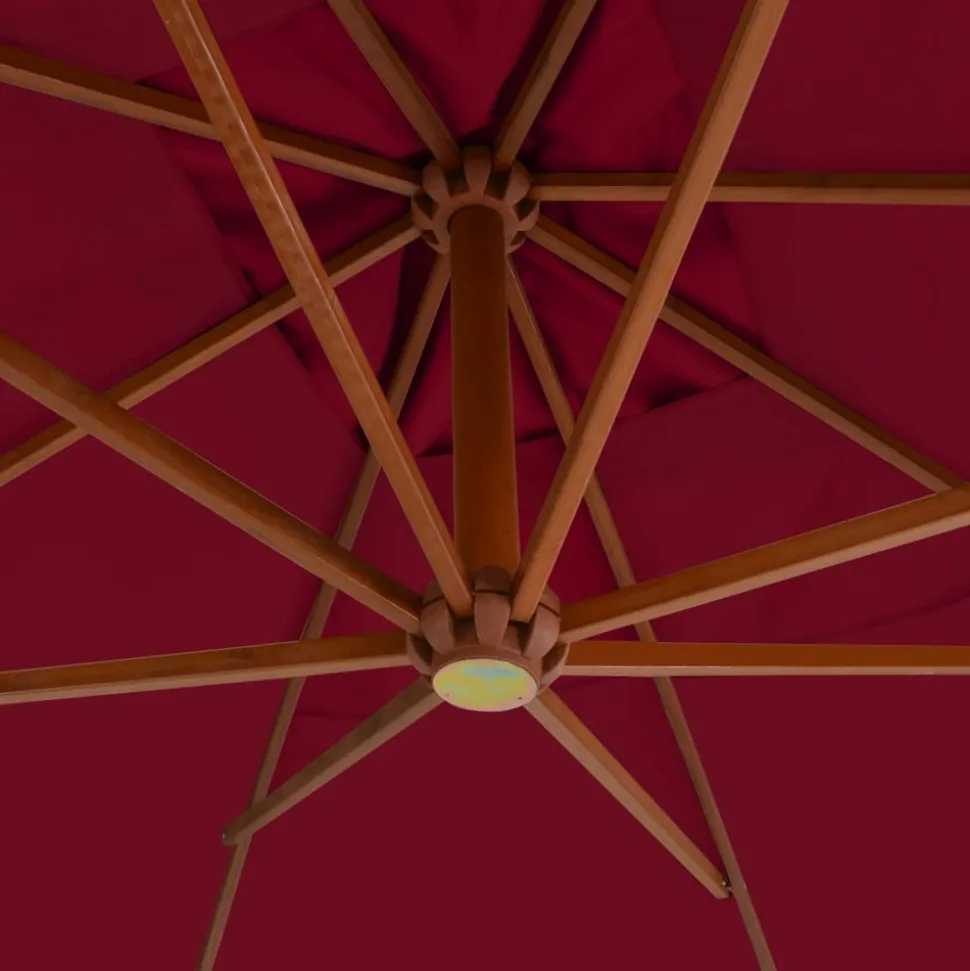 MAISON EXCLUSIVE - Parasol de jardin en porte-à-faux et mât en bois rouge bordeaux