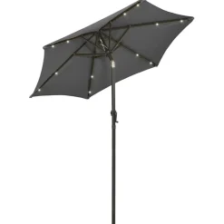 MAISON EXCLUSIVE - Parasol de jardin avec lumières led anthracite aluminium