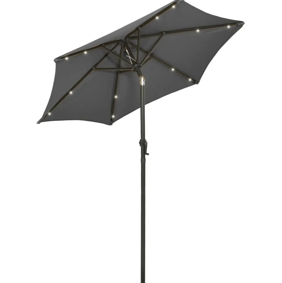 MAISON EXCLUSIVE - Parasol de jardin avec lumières led anthracite aluminium