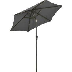 MAISON EXCLUSIVE - Parasol de jardin avec lumières led anthracite aluminium