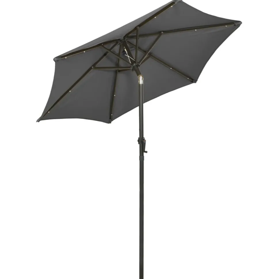 MAISON EXCLUSIVE - Parasol de jardin avec lumières led anthracite aluminium
