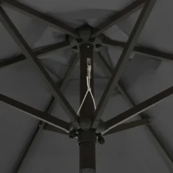 MAISON EXCLUSIVE - Parasol de jardin avec lumières led anthracite aluminium