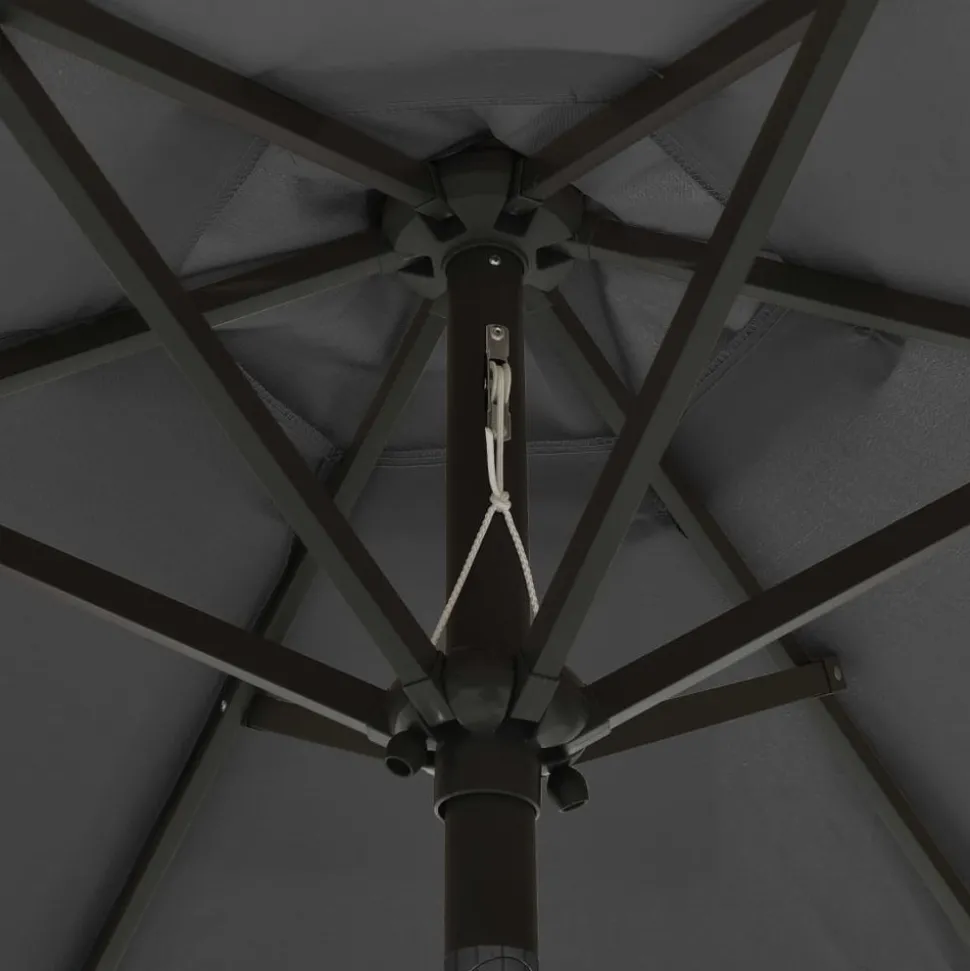 MAISON EXCLUSIVE - Parasol de jardin avec lumières led anthracite aluminium