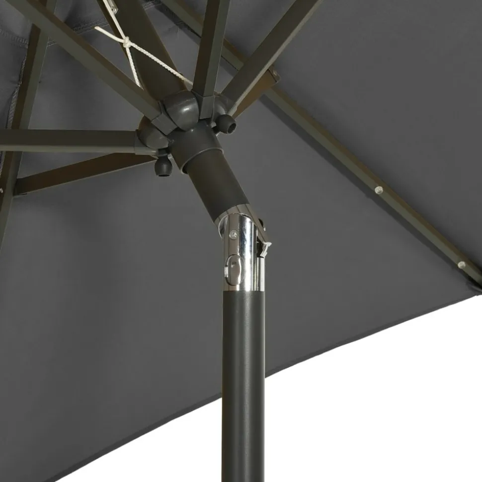MAISON EXCLUSIVE - Parasol de jardin avec lumières led anthracite aluminium