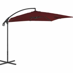 MAISON EXCLUSIVE - Parasol de jardin en porte-à-faux mât en acier rouge bordeaux