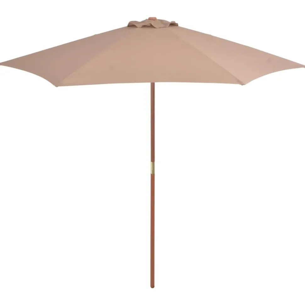 MAISON EXCLUSIVE - Parasol d'extérieur avec mât en bois 270 cm taupe