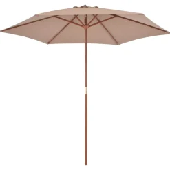 MAISON EXCLUSIVE - Parasol d'extérieur avec mât en bois 270 cm taupe