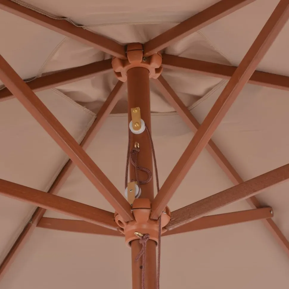 MAISON EXCLUSIVE - Parasol d'extérieur avec mât en bois 270 cm taupe