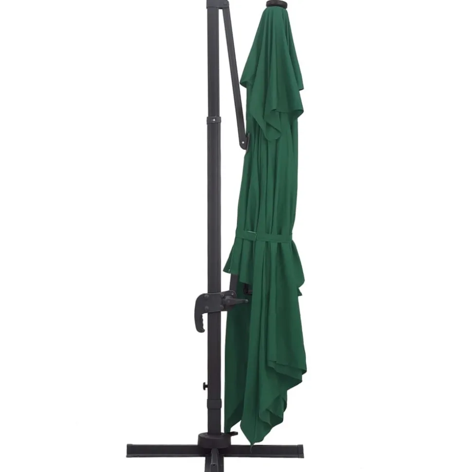 MAISON EXCLUSIVE - Parasol de jardin en porte-à-faux lumières led mât en aluminium