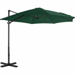 MAISON EXCLUSIVE - Parasol de jardin en porte-à-faux et poteau en aluminium vert