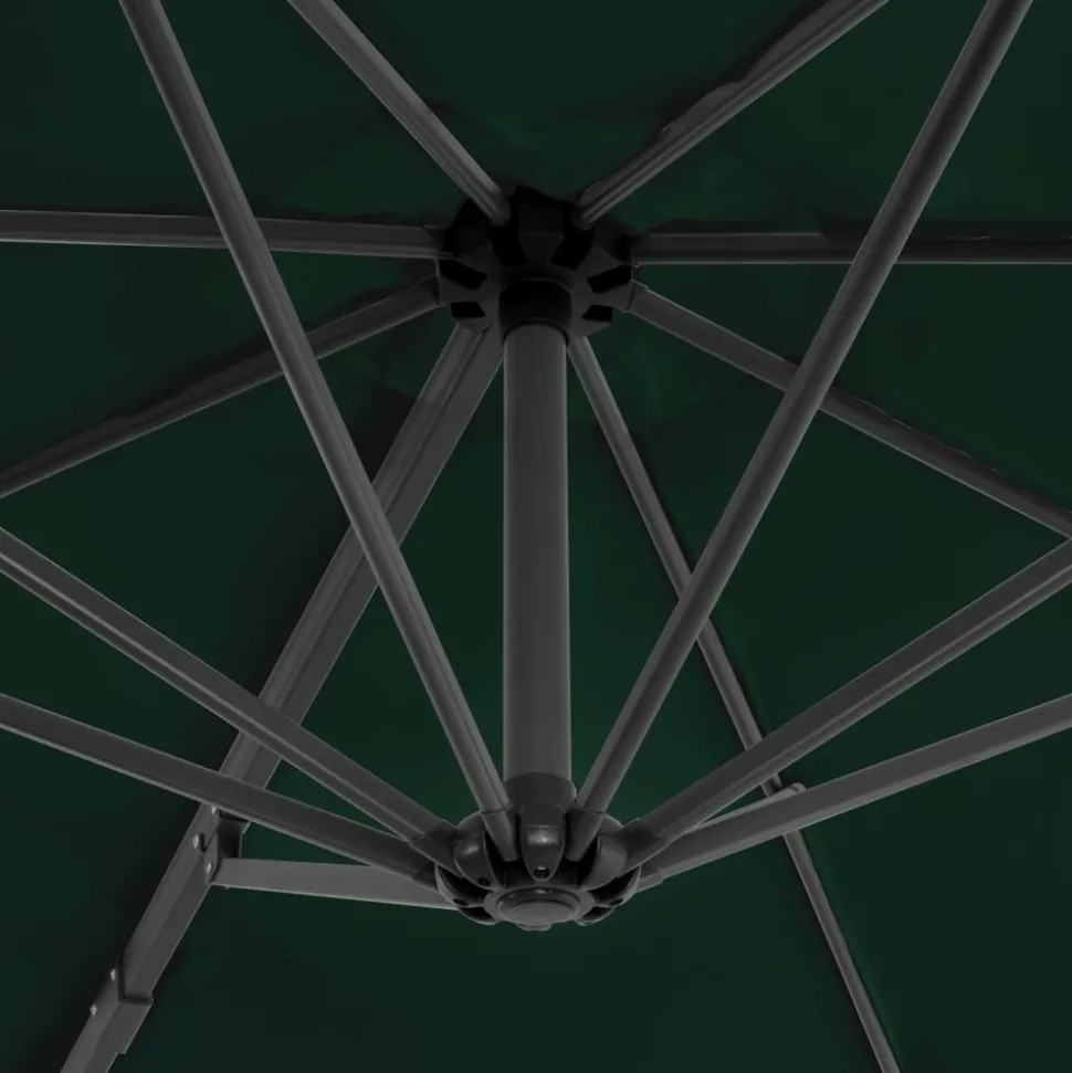 MAISON EXCLUSIVE - Parasol de jardin en porte-à-faux et poteau en aluminium vert