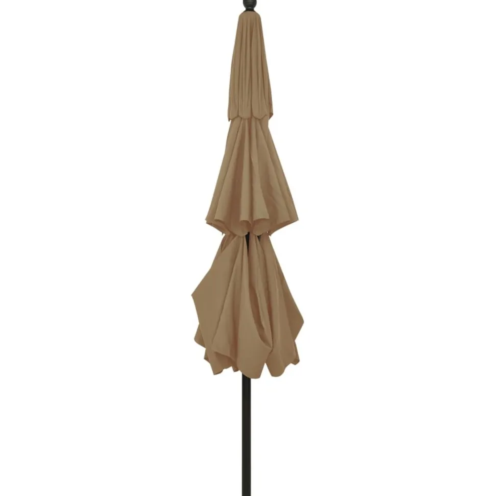 MAISON EXCLUSIVE - Parasol de jardin à 3 niveaux avec mât en aluminium taupe 3,5 m
