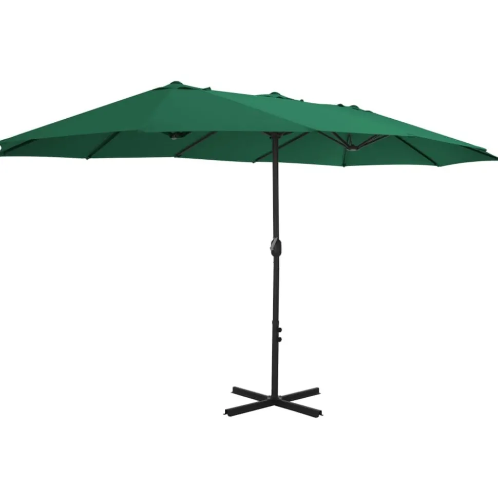 MAISON EXCLUSIVE - Parasol d'extérieur et mât en aluminium 460x270 cm vert