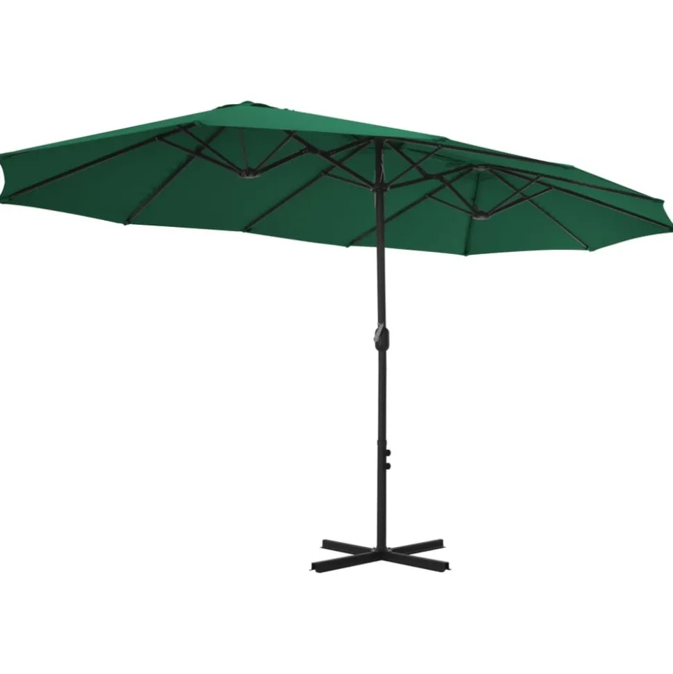 MAISON EXCLUSIVE - Parasol d'extérieur et mât en aluminium 460x270 cm vert