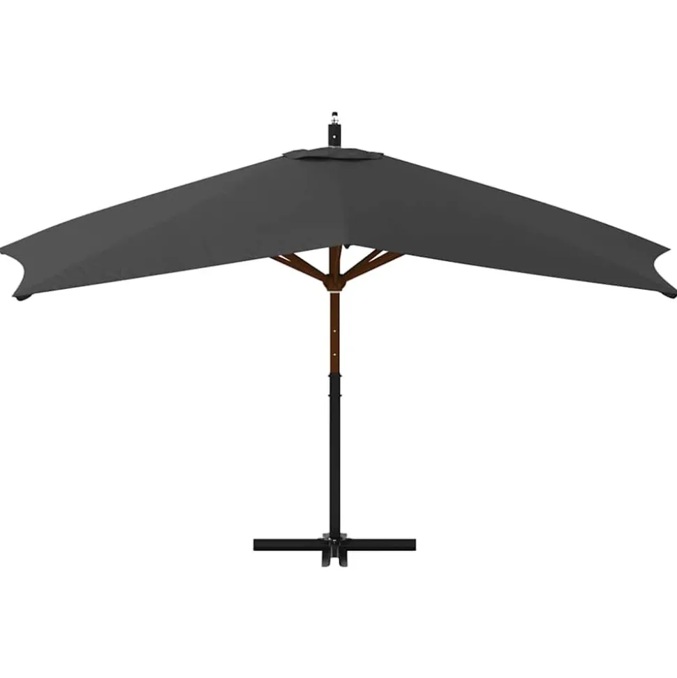 MAISON EXCLUSIVE - Parasol de jardin en porte-à-faux avec mât en bois anthracite