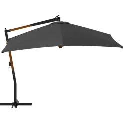 MAISON EXCLUSIVE - Parasol de jardin en porte-à-faux avec mât en bois anthracite