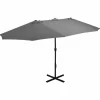 MAISON EXCLUSIVE - Parasol d'extérieur poteau en aluminium 460x270 cm anthracite