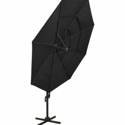 MAISON EXCLUSIVE - Parasol de jardin à 4 niveaux avec mât en aluminium noir 3x3 m