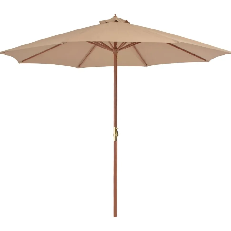 MAISON EXCLUSIVE - Parasol d'extérieur avec mât en bois 300 cm taupe