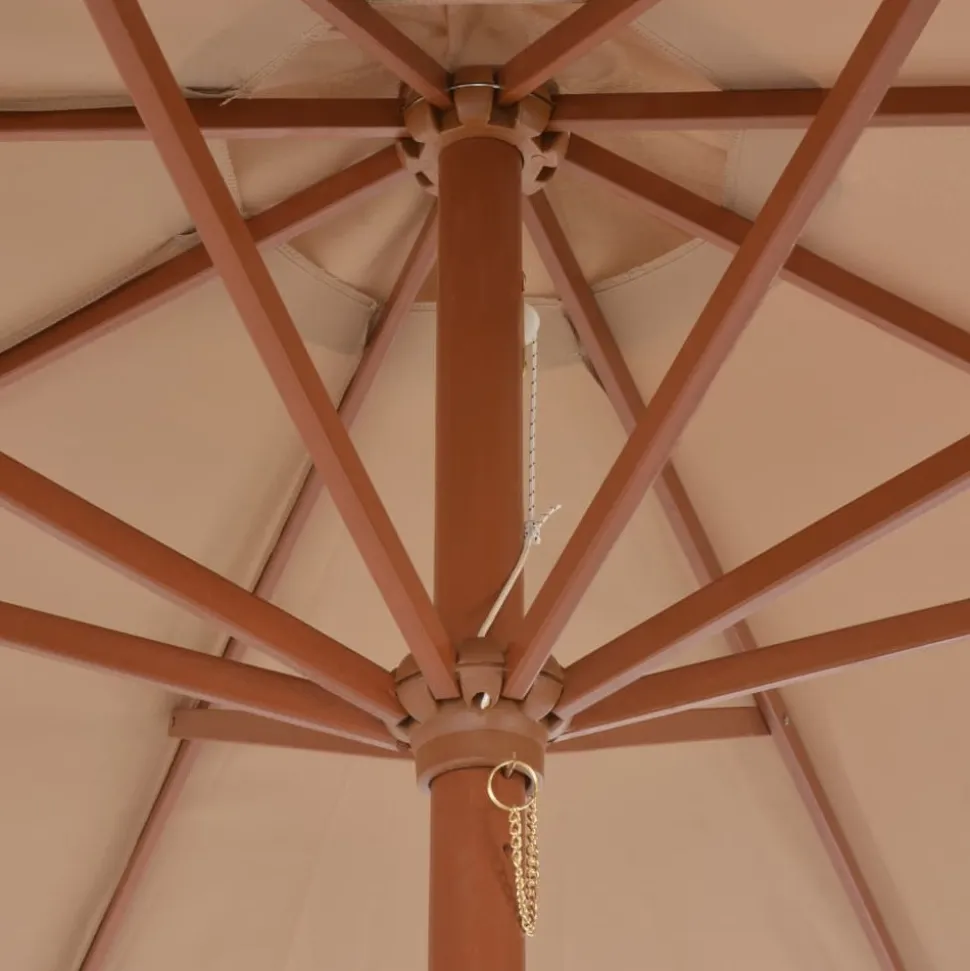 MAISON EXCLUSIVE - Parasol d'extérieur avec mât en bois 300 cm taupe