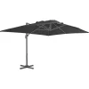 MAISON EXCLUSIVE - Parasol de jardin en porte-à-faux avec mât en aluminium noir