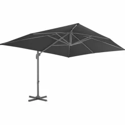 MAISON EXCLUSIVE - Parasol de jardin en porte-à-faux avec mât en aluminium noir