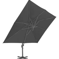 MAISON EXCLUSIVE - Parasol de jardin en porte-à-faux avec mât en aluminium noir