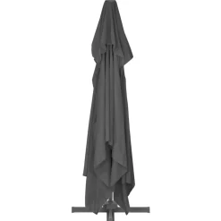 MAISON EXCLUSIVE - Parasol de jardin en porte-à-faux avec mât en aluminium noir