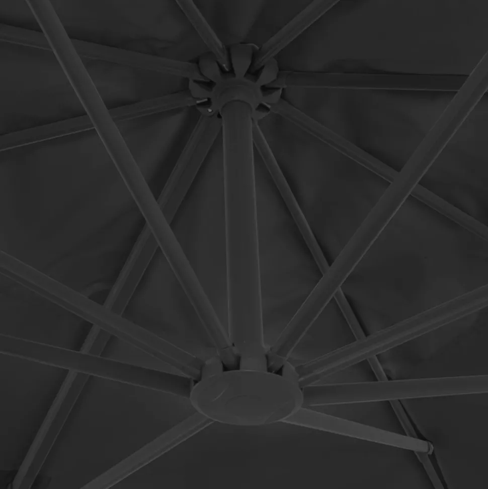 MAISON EXCLUSIVE - Parasol de jardin en porte-à-faux avec mât en aluminium noir
