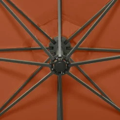 MAISON EXCLUSIVE - Parasol de jardin en porte-à-faux avec mât et lumières led