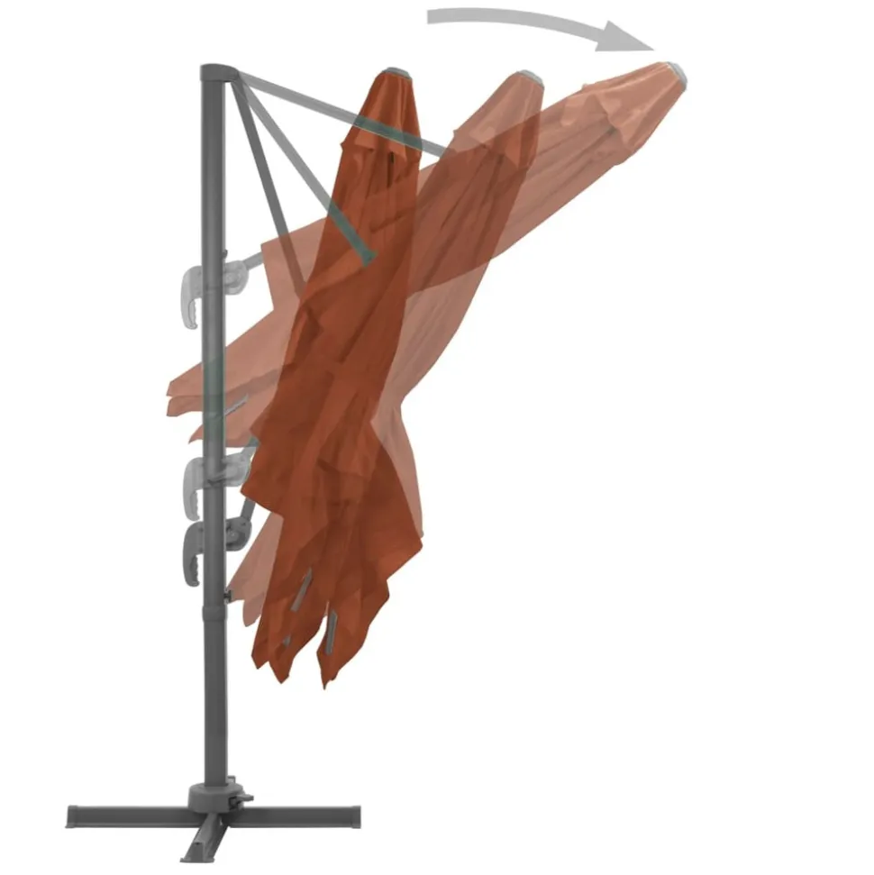 MAISON EXCLUSIVE - Parasol de jardin en porte-à-faux avec mât en aluminium