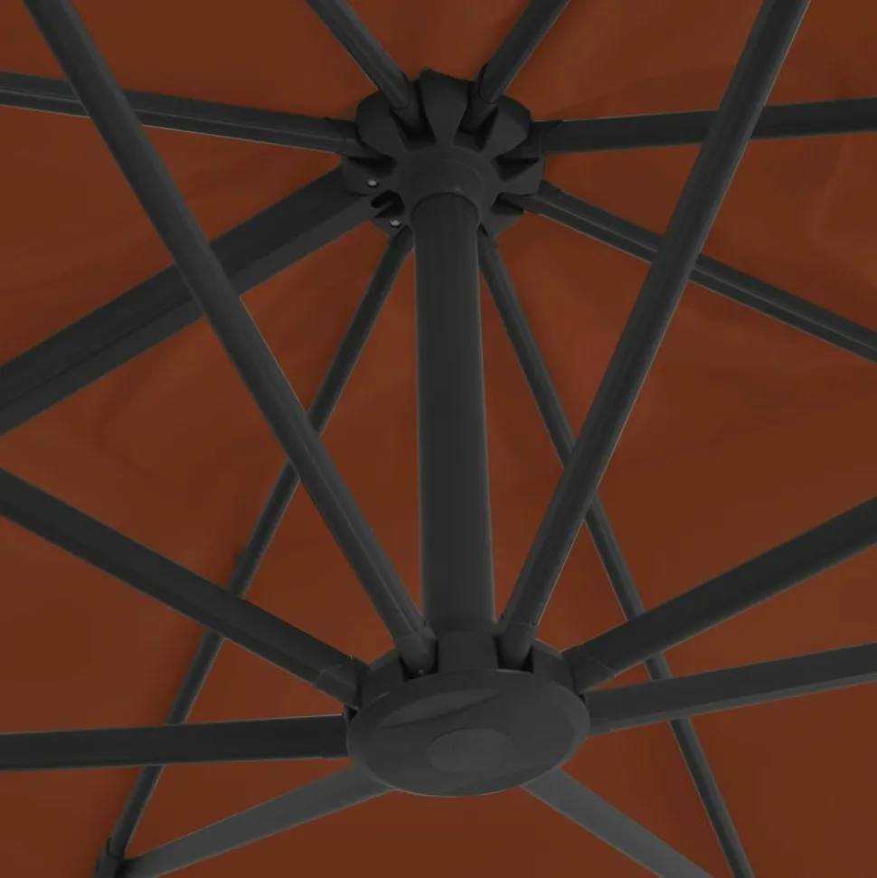 MAISON EXCLUSIVE - Parasol de jardin en porte-à-faux avec mât en aluminium
