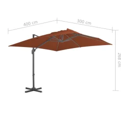 MAISON EXCLUSIVE - Parasol de jardin en porte-à-faux avec mât en aluminium
