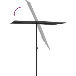 MAISON EXCLUSIVE - Parasol de jardin avec mât en aluminium 180x110 cm anthracite