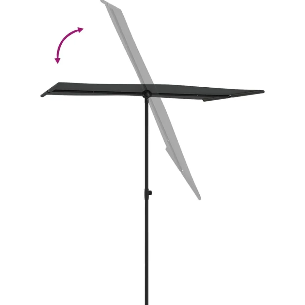 MAISON EXCLUSIVE - Parasol de jardin avec mât en aluminium 180x110 cm anthracite