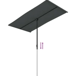MAISON EXCLUSIVE - Parasol de jardin avec mât en aluminium 180x110 cm anthracite
