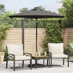MAISON EXCLUSIVE - Parasol de jardin led et mât en acier anthracite 225x225x212 cm