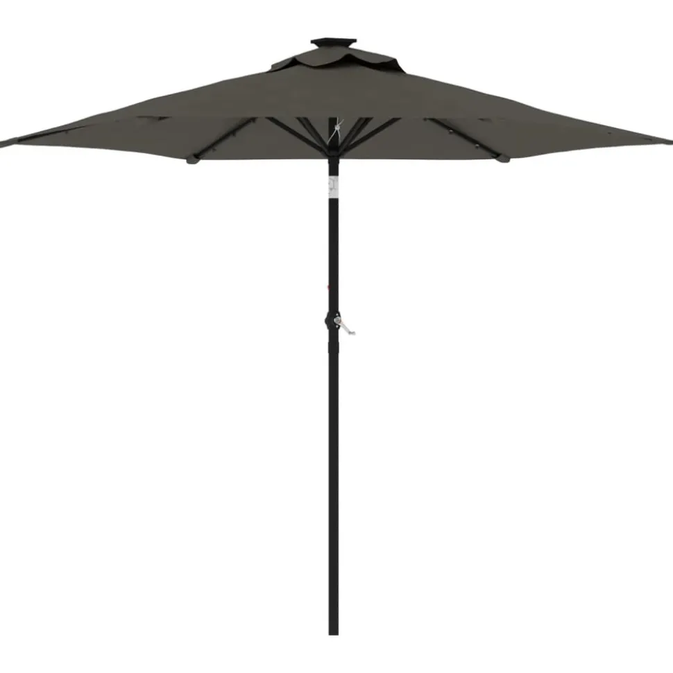 MAISON EXCLUSIVE - Parasol de jardin led et mât en acier anthracite 225x225x212 cm
