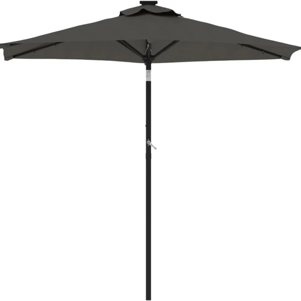 MAISON EXCLUSIVE - Parasol de jardin led et mât en acier anthracite 225x225x212 cm