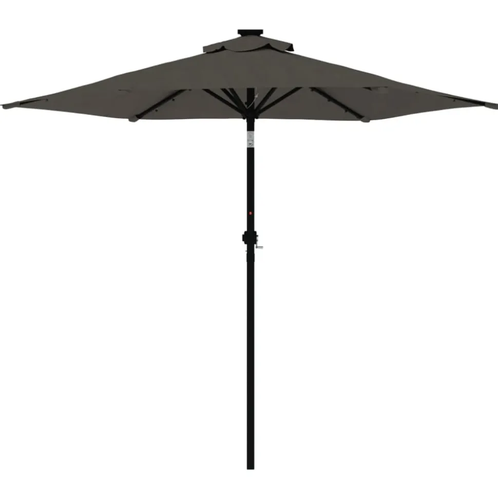 MAISON EXCLUSIVE - Parasol de jardin led et mât en acier anthracite 225x225x212 cm