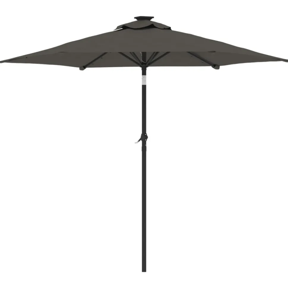 MAISON EXCLUSIVE - Parasol de jardin led et mât en acier anthracite 225x225x212 cm