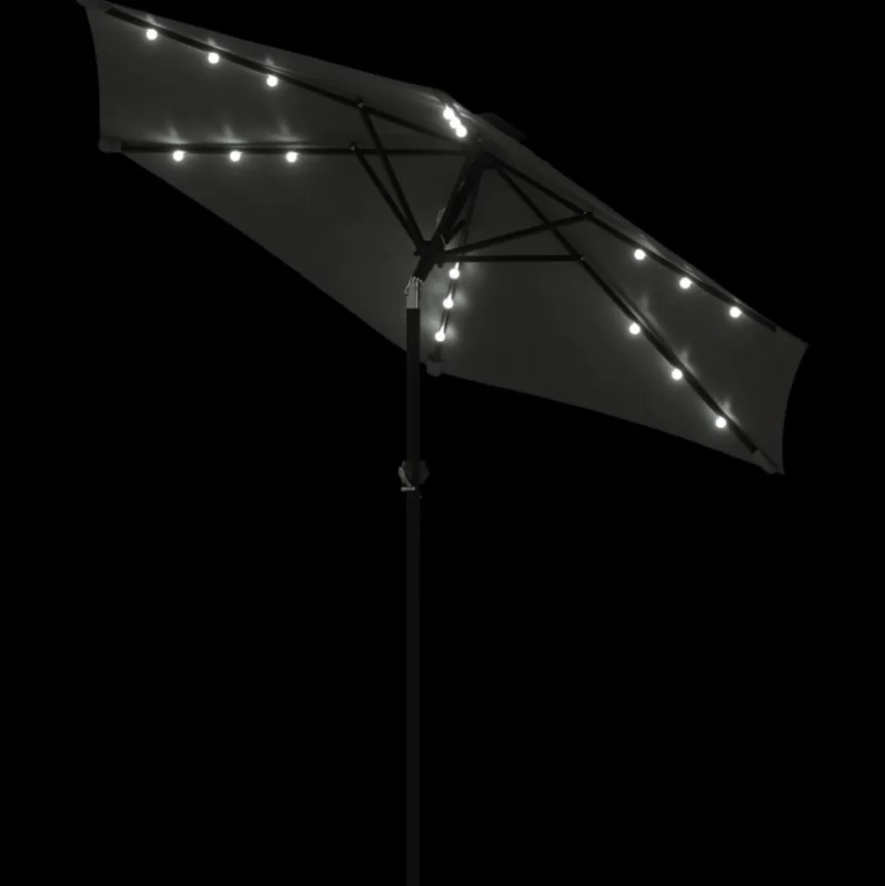 MAISON EXCLUSIVE - Parasol de jardin led et mât en acier anthracite 225x225x212 cm