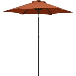 MAISON EXCLUSIVE - Parasol de jardin avec lumières led terre cuite aluminium