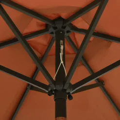 MAISON EXCLUSIVE - Parasol de jardin avec lumières led terre cuite aluminium
