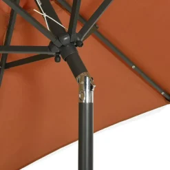 MAISON EXCLUSIVE - Parasol de jardin avec lumières led terre cuite aluminium