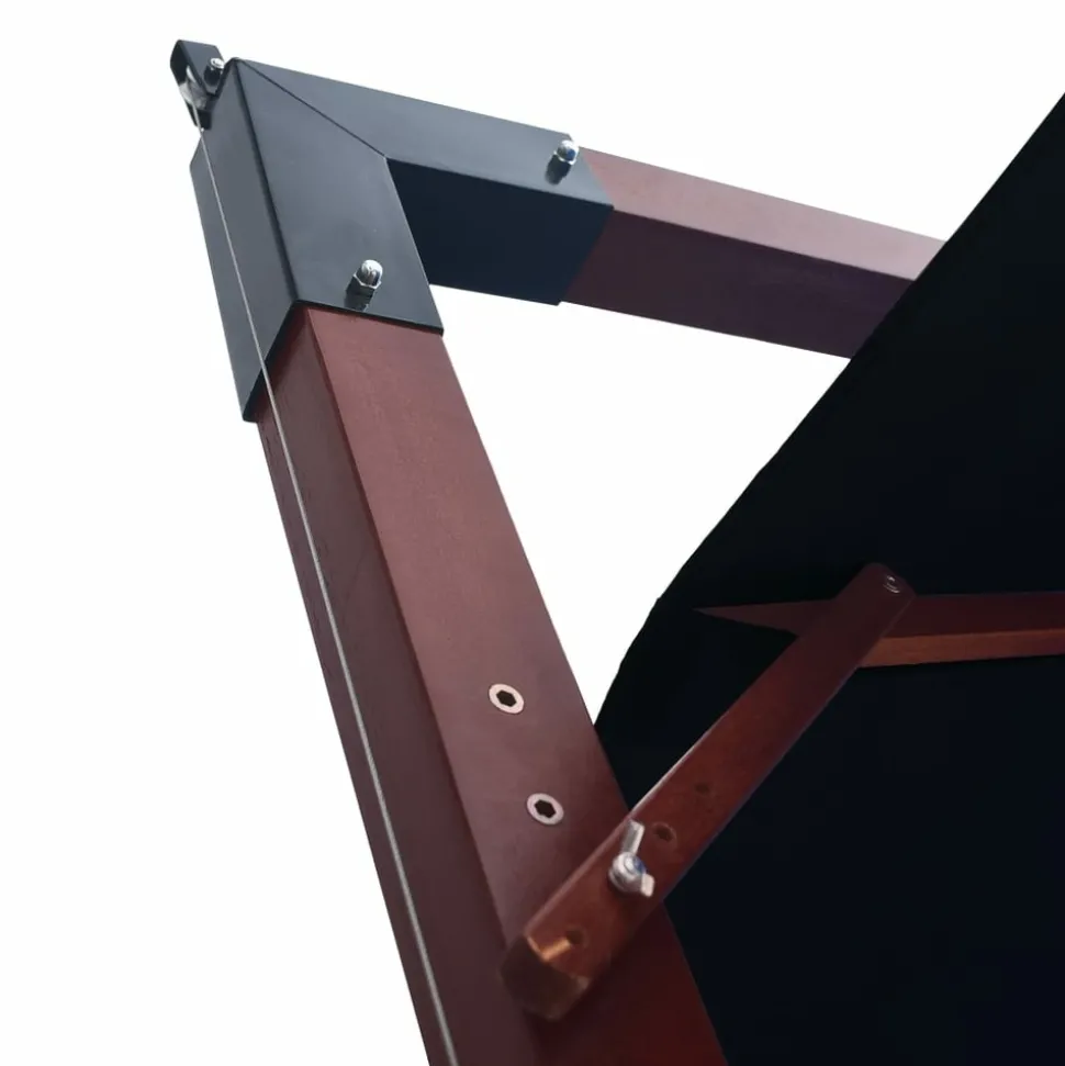 MAISON EXCLUSIVE - Parasol suspendu avec mât en bois 400x300 cm noir