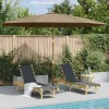 MAISON EXCLUSIVE - Parasol d'extérieur avec mât en bois 350 cm taupe