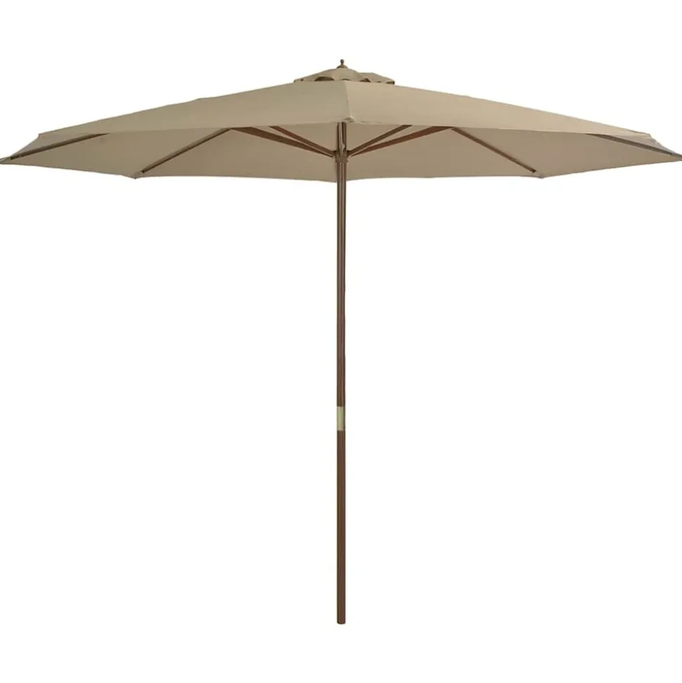 MAISON EXCLUSIVE - Parasol d'extérieur avec mât en bois 350 cm taupe