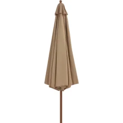 MAISON EXCLUSIVE - Parasol d'extérieur avec mât en bois 350 cm taupe