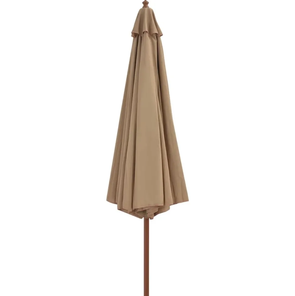 MAISON EXCLUSIVE - Parasol d'extérieur avec mât en bois 350 cm taupe